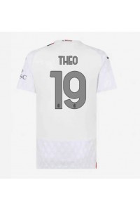 AC Milan Theo Hernandez #19 Jalkapallovaatteet Naisten Vieraspaita 2023-24 Lyhythihainen